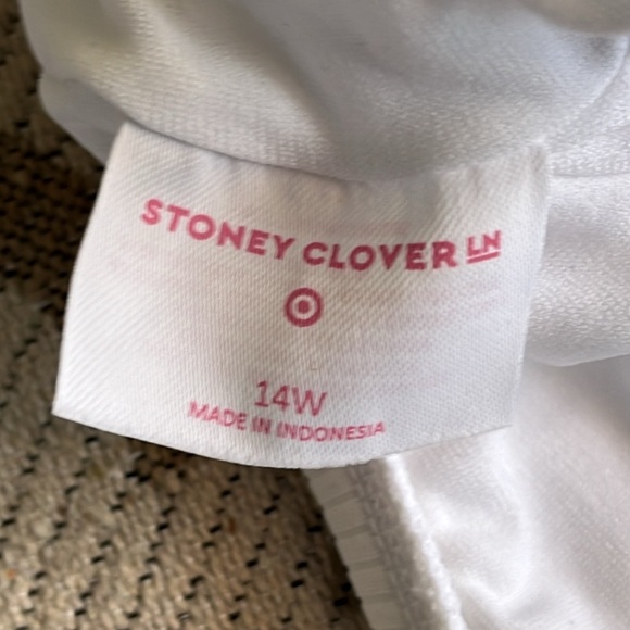 Stoney Clover Lane XTarget white ribbed one piece cheeky high leg swimsuit - Picture 8 of 17